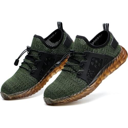 Dropshipping Men And Women Steel Toe Air Safety Boots Indestructible Ryder Shoes Puncture-Proof Work Sneakers Breathable Shoes