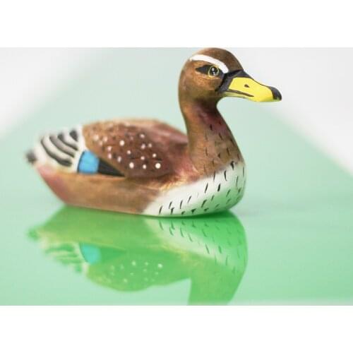 Mallard Duck Wood Carving Ornaments Handmade Bionic Animal Solid Wood Crafts