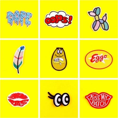 DIY Cute Patches Clothing Stickers Stripe On Clothes Red Embroidered Patches For Clothing Iron On Patches On Clothes Stripes