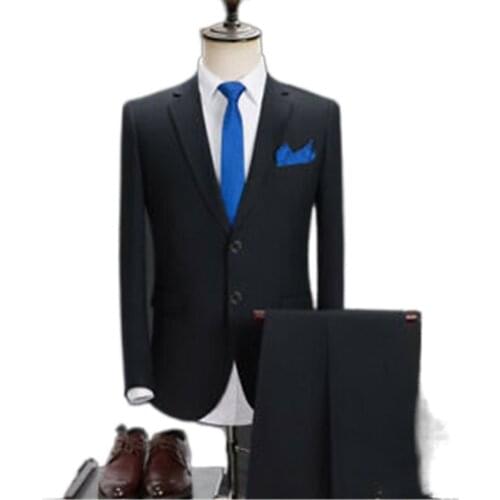 Mens 2 Buttons Business Formal Dress Blazer Pants Wedding Suits Zsell 2 pieces(Jacket & Pant) tailored suits for men suits N36