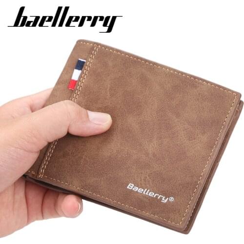 Baellerry Classic Male Short Leather Wallet Multi-card Site Coin Pocket Horizontal Open Men Fashion Purse billetera de hombre