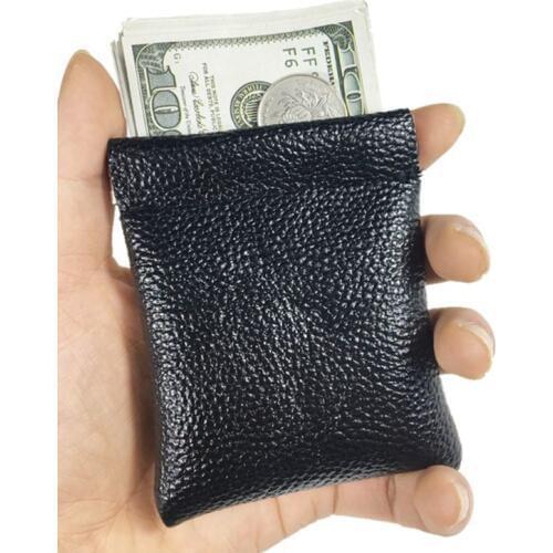 THINKTHENDO Soft Men Women Card Coin Key Holder Metal Spring Closure Leather Wallet Pouch Bag Purse Gift New