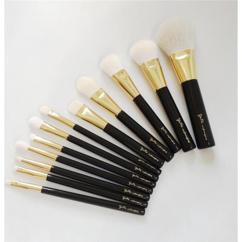 Yani TF-SERIES 12-Brushes Complete Set - Quality Goat Hair Bronzer Cheek Cream Foundation Eyeshadow Concealer Lip Makeup Brushes