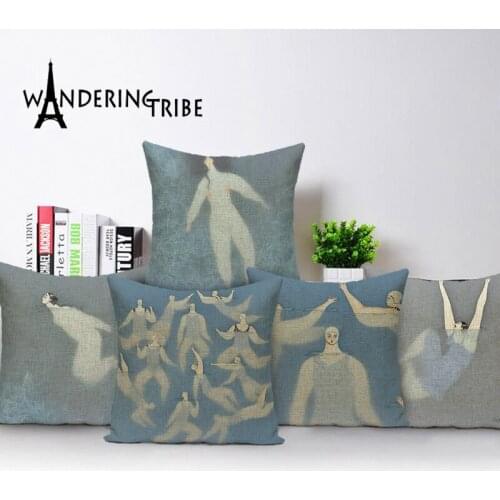 Cartoon Cushion Cover Blue Decorative Pillows Decor Home PillowOcean Linen Pillowcase Custom Quality Living Room Cushions 45*45