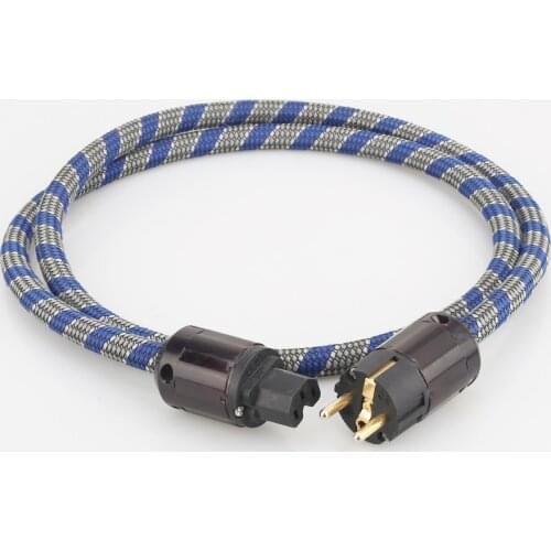 P103+DW34 HI-End Silver Plated EU schuko Mains AC Power Cable Cord Audiophile HIFI