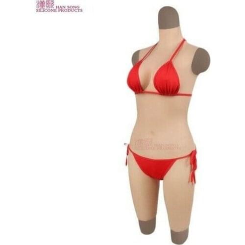 D CUP Full Bodysuit Silicone Breast Forms Crossdresser Fake Boobs Soft Boobs Transgender Queen Transvestite Mastectomy Bra