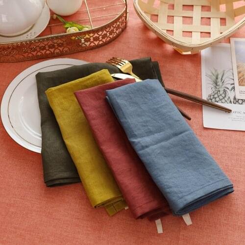 Simple Solid Color Linen Insulation Placemat INS Japanese Cloth Art Food Shooting Props Nordic Western Table Mat Napkin