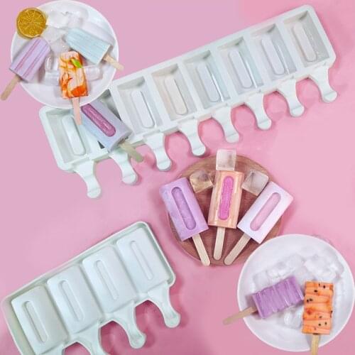 SHENHONG Summer Dessert Tools 20 Types Silicone Ice Cream Moulds DIY Popsicle Molds 50pcs Sticks Matching Set Cube Tray