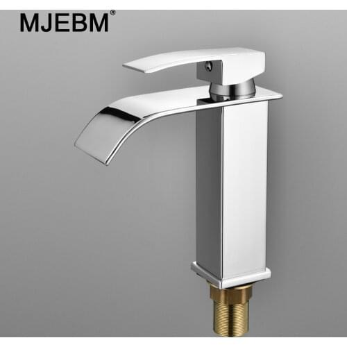 MJEBM Silver Square Paint Sink Faucet Washbasin Faucet Bathroom Basin Faucets Hot Cold Mixer Tap Single Hole Kitchen Items