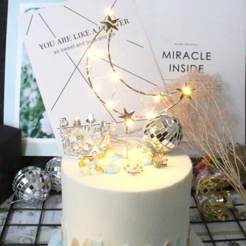 Cake Topper Moon Star Birthday Dessert Decoration Baby Shower Birthday Wedding Party Cake Decorations Cake Tools Baking Supplies