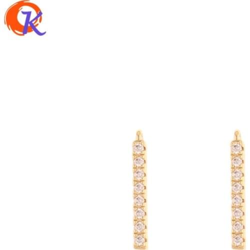 Cordial Design 30Pcs 2*14MM Jewelry Accessories/Charms/CZ Connectors/Genuine Gold Plating/DIY Making/Hand Made/Earring Findings