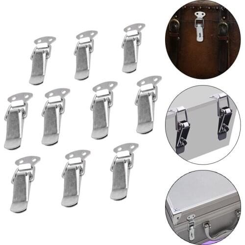 10Pcs Cabinet Box Locks Spring Loaded Latch Catch Toggle Locks Tension Lock Claps For Sliding Door Window Furniture Hardware