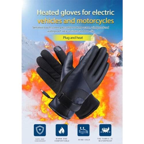 Winter Electric Heated Gloves Windproof Cycling Warm Heating Touch Screen Skiing Gloves Heated Gloves For Men Women Dropshipping