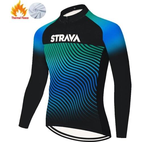 Strava Winter Thermal Fleece Maillot Mallots Hombre Camiseta Masculino Cycling Men Camisa Ciclismo Masculina Jersey Ciclismo