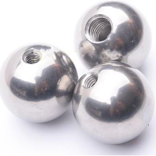 1Pcs Dia 50mm 60mm Metric Stainless Steel Drilling Balls Female Thread Blind Hole Smooth Ball Bead