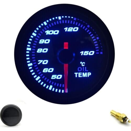 2" 52MM Universal Oil Temperature Car Gauge 40-150 C Meter Auto Blue LED