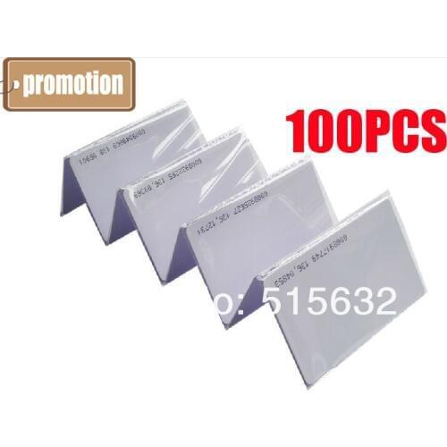 2016 NEW high quality 100pcs 125Khz RFID Proximity Cards Credit Card Size 0.8mm