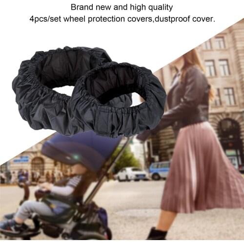 4PCS Anti-dirty Dustproof Oxford Cloth Wheel Covers Protecter for 18-25cm Wheel Diameters Baby Stroller Pram Carriage