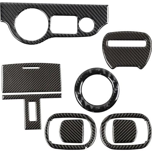 9Pcs/Set Interior Cover Trim Decor Car Black Carbon Fiber Fit For Dodge Challenger Charger 2015 2016 2017 2018 2019 2020