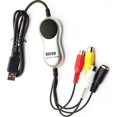 USB 2.0 Video Capture V8 Hi8 DVD VHS DVR Adapter Recorder Converter Analog Video Audio to Digital for Windows 10 8.1 7