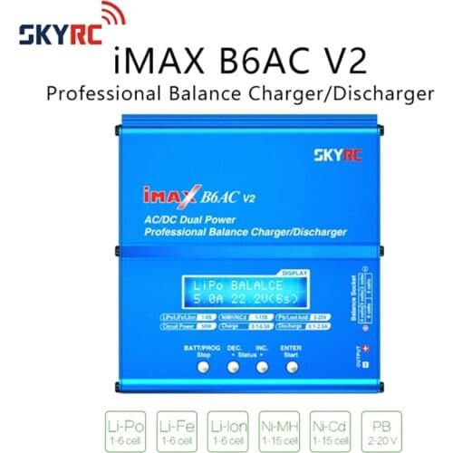Original SKYRC iMAX B6AC V2 6A Lipo Battery Balance Charger LCD Display Discharger For RC Model Battery Charging Re-peak Mode