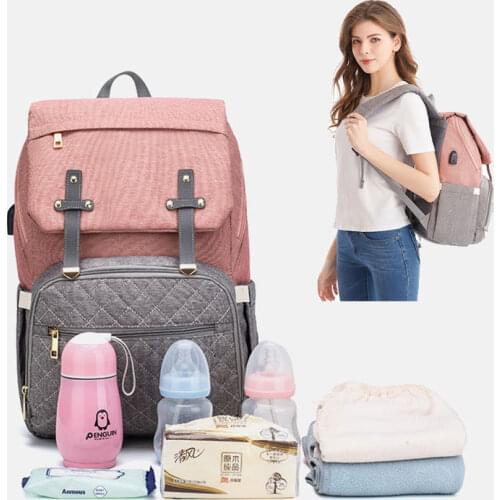 Large Capacity Nappy Bag Changing Pad Backpack Mommy Bag Diaper Bag Baby Care Stroller Bag Multi Function