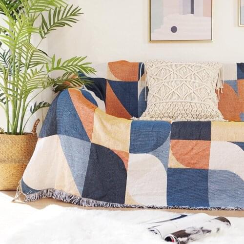 Nordic colorful sofa blanket for living room decorative sofa towel Leisure blanket bedspread picnic mat tapestry drop shipping