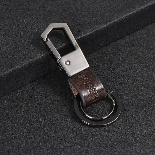 Business Leather Keychain Handmade Original Retro Leather Ornament Simple Gift Unisex Leather