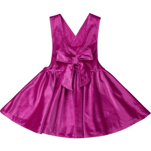 Boutique girl clothes Toddler Kids Girl Silk Velvet Strap Summer Casual Dress Sundress Clothes