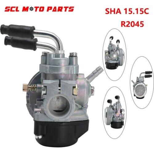 ALconstar-C SHA Carburetor Dellorto 15.15mm Moped Carburetor Tomos 15/15 Cable Choke 50cc Mini Dirt Pocket Moped Bike Parts