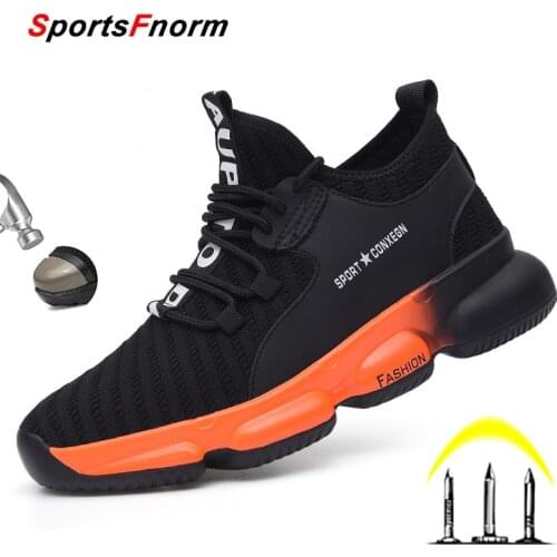 Summer Man Safety Shoes Light Non-Slip Unisex Work & Safety Boots Breathable Shoes Men Steel Toe Puncture Proof Mesh Safety Shoe