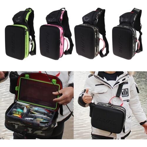 Multi-use Fishing Waist Bag Tackle Lure Pouch Fishing Bag Pack Lures Case Adjustable Shoulder strap for Camping Hiking