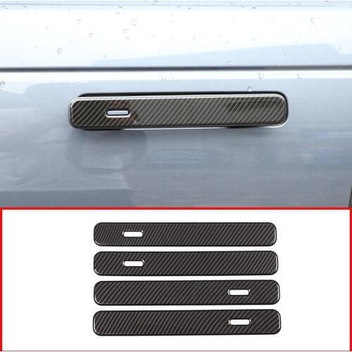 4pcs Carbon Fiber For Land Rover Range Rover VELAR 2017 2018 ABS Chrome Exterior Door Handle Trims Car Accessories