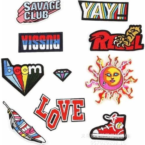 Russia Letters Iron On Embroidered Clothes Patches For Clothing Stickers Garment Wholesale