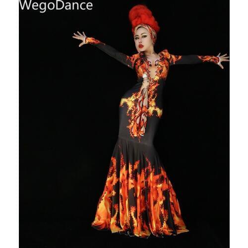 New Hot Sale Sparkly Glass Rhinestones Dress Colorful Sexy Long Dress Costume Prom Birthday Celebrate Dresses Beyonce Bodysuit