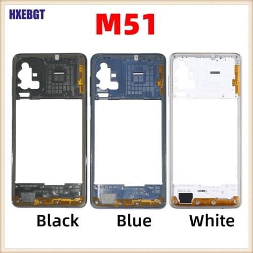 New Phone Housing Middle Frame For Samsung Galaxy M51 M515 M515F Central Bezel Frame With Side Buttons Set Repair Parts