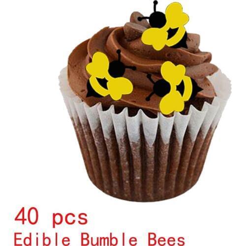 Bee edible cupcake decoration Wafer Cupcake Toppers,Bumble Bees Pre-Cut,Cake/Cupcake Creative Decoration Tools Party Supply