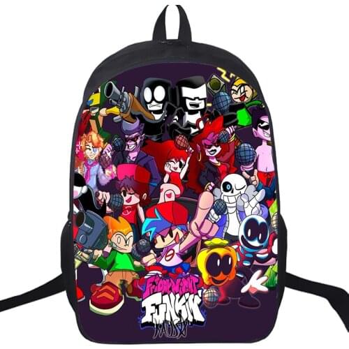 Hot Game Friday Night Funkin Backpack Children 16 Inch 3D School Bags for Boys Anime Bookbag Back To School Backpacks for Girls