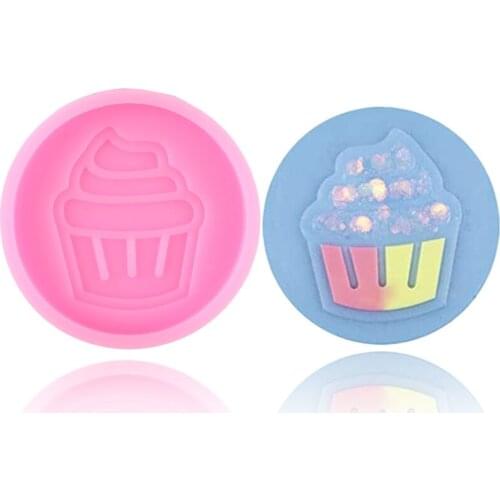 Disney Cupcake Shape Phone Grip Silicone Mold Round Badge Reel Keychain Epoxy Resin Molds Jelly Chocolate Candy Fondant Mould