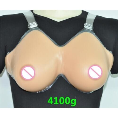 Silicone Fake False Breast crossdresser silicone breast form silicone breast chest prosthesis4100g EE/F/FF Free shipping