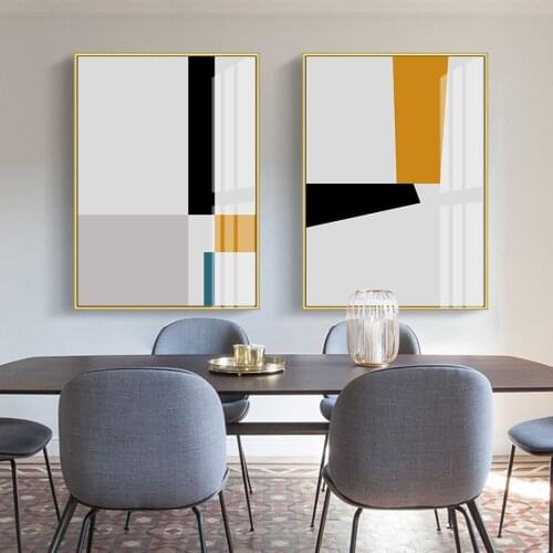 Modern Minimalist Abstract Geometric Canvas Paintings Print Poster Nordic Wall Art Pictures for Living Room Decor No Frame
