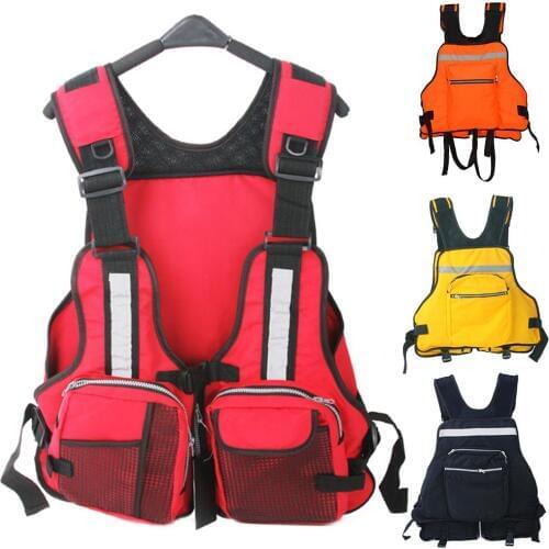 Adult Life Saving Buoyancy Jacket Reflective Swimming Boating Drift Fishing Vest