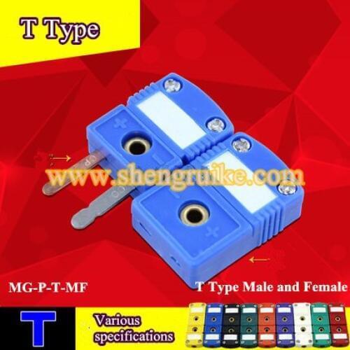T Type mini thermocouple connector flat pin male and female