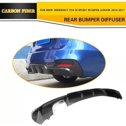 Carbon Fiber Racing Rear Diffuser Lip for BMW 3 series GT M Sport Bumper 4-Door 2014-2017