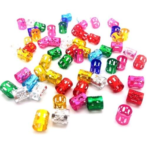 100Pcs/Lot Golden/Silver/Mix Silver Golden micro hair dread Braids dreadlock Beads adjustable cuffs clips for Hair accessories