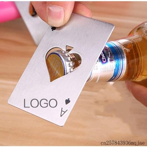 100pcs Customize Beer Openers Ace of Spades Beer Bottle Cap Openers Poker Playing Card Openers Bar Tool Soda