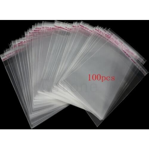 100ps Clear Self Adhesive Lots DIY Jewelry Seal Plastic Bags 8x12cm 3.1\"x4.7\"