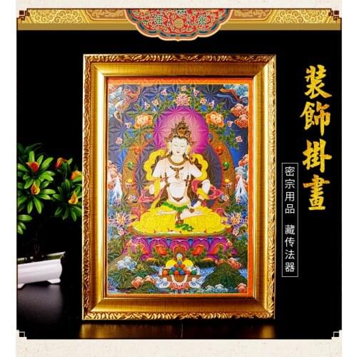 2PCS # Wholesale Buddhist supplies HOME Efficacious blessing Buddhism Vajrasattva Buddha +Buddhist paradise Hang frame painting