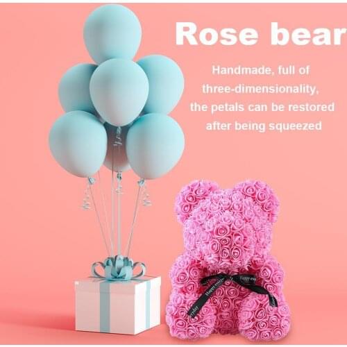 2021 Big Red Rose Bear Bunny Red Heart Valentines Day Birthday Gift Wedding Decor Dropshipping