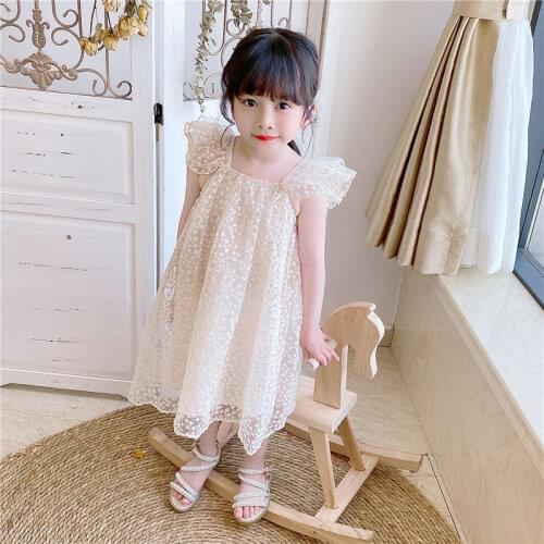 2021 Summer New Girl Children Summer Dress Fashion Kids Clothing Elegant Mesh Baby Cute Party Princess Dress